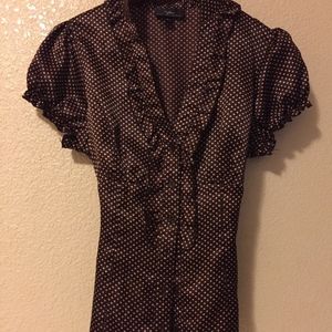 brown Satin Blouse